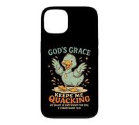 Carcasa para iPhone 13 La Gracia de Dios me Mantiene cuestionando Pato Cristiano