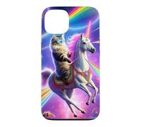 Carcasa para iPhone 13 Laser Eyes Espacio Exterior Gato Montando Llama Unicornio UFO Tacos