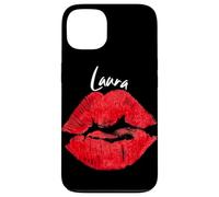 Carcasa para iPhone 13 Laura Red Lips Nombre Personalizado