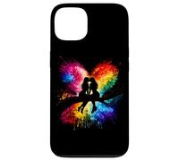 Carcasa para iPhone 13 Lesbian Girls Kissing on Tree Branch Rainbow Silhouette