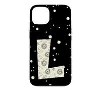 Carcasa para iPhone 13 Letra Celestial L Sol Luna Alfabeto Vintage