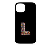 Carcasa para iPhone 13 Letter L Candy Rainbow Sprinkles Monogram Men, Women, Kids