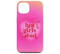 Carcasa para iPhone 13 Libro de Lectura para Chicas Calientes Pink Aura Heart Cute Bows Y2K Bookish