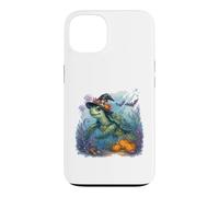Carcasa para iPhone 13 Linda Tortuga Marina Bruja Halloween bajo el Agua