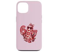 Carcasa para iPhone 13 Lindo Crochet Ghost 67 Meme Pink Coquette Cumpleaños 67