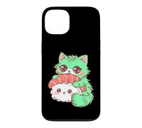 Carcasa para iPhone 13 Lindo Gato Kawaii Camarones Sushi Anime Amante de la Comida