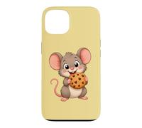 Carcasa para iPhone 13 Lindo ratón de Dibujos Animados con Galletas Dulce Snack