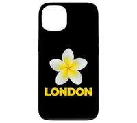 Carcasa para iPhone 13 London Tropical Yellow Frangipani Flower Minimalist City