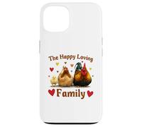 Carcasa para iPhone 13 Loving Cute Chicken Family Hen Rooster Chick Funny Farmer