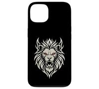 Carcasa para iPhone 13 Majestic Lion Tribal Design Poderosa Cabeza de León Ojos Rojos