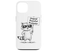 Carcasa para iPhone 13 Manifestante pacífico no remunerado Humor Mapache Divertido