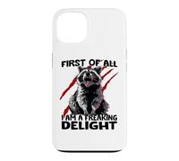 Carcasa para iPhone 13 Mapache Sarcasmo descarado Mapache Caos Basura Panda