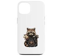 Carcasa para iPhone 13 Mapache Zarigüeya Tejón Bosque Místico