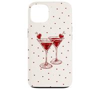 Carcasa para iPhone 13 Martini Glass Pink Olive Bartender and Hearts Cóctel Beige
