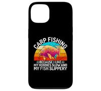 Carcasa para iPhone 13 Me Gustan mis Pasatiempos Slow and My Fish Slippery Carp Fishing