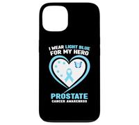 Carcasa para iPhone 13 Me Pongo Azul Claro para la Conciencia del cáncer de próstata de mi héroe