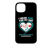 Carcasa para iPhone 13 Me Pongo Verde Azulado para mi papá Concientización sobre la miastenia Gravis