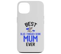 Carcasa para iPhone 13 Mejor Reptil Lindo de la Madre eslizante de Lengua Azul
