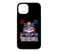Carcasa para iPhone 13 Merica USA American Flag Patriotic Happy 4th of July Cat