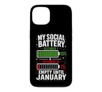 Carcasa para iPhone 13 Mi batería Social vacía hasta enero Navidad Divertida