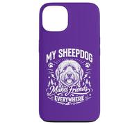 Carcasa para iPhone 13 Mi Perro Pastor Hace Amigos en Todas Partes - Old English Sheepdog