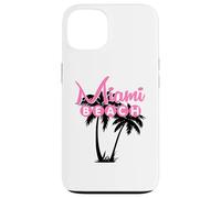 Carcasa para iPhone 13 Miami Beach Florida Palmera Retro Tropical