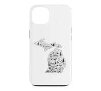 Carcasa para iPhone 13 Michigan Camping Adventure UP & Lower Peninsula Outdoor