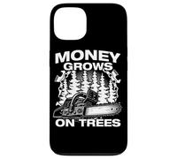 Carcasa para iPhone 13 Money Grows on Trees Leñador Motosierra Madera Cortar