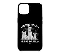 Carcasa para iPhone 13 More Dogs Less Drama Funny Dog Lover Vintage Graphic