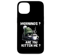 Carcasa para iPhone 13 Mornings Are You Kitten Me, Divertido, Gato Cansado, Amante del café