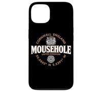 Carcasa para iPhone 13 Mousehole Cornwall England Coordenadas Etiqueta 2C