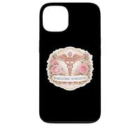 Carcasa para iPhone 13 Mujer Cirujano Bariátrico Caduceo Metabólico Flores Florales MD