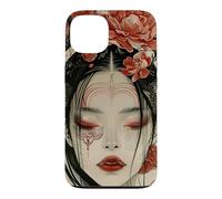 Carcasa para iPhone 13 Mujeres místicas japonesas y árbol de Cerezo Kanji japonés