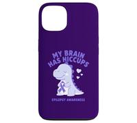 Carcasa para iPhone 13 My Brain Has Hiccup Epilepsy Awareness Dino Purple Ribbon
