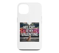 Carcasa para iPhone 13 My Cat Is My Valentine Bengala Street Graffiti Amante de los Gatos