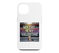 Carcasa para iPhone 13 My Cat Is My Valentine Maine Coon Street Graffiti Amante de los Gatos
