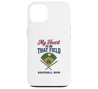 Carcasa para iPhone 13 My Heart Is On That Field Baseball Mom Proud Game