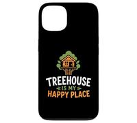 Carcasa para iPhone 13 Nature Tree House Trees Quote Funny Happy Place Treehouse
