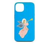 Carcasa para iPhone 13 Navidad Ángel Soplando Trompeta Natividad Arte Celestial