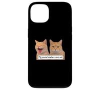 Carcasa para iPhone 13 Neurospicy My Social Meter Runs out Funny Introvert Cat Meme