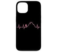 Carcasa para iPhone 13 Niñas Mujeres Senderismo ECG Heartbeat Pulse Line Trekking Lover