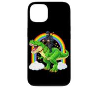 Carcasa para iPhone 13 Ninja Riding T Rex Dinosaurio Divertido Prehistórico Rainbow Trex