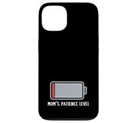 Carcasa para iPhone 13 Nivel de Paciencia de mamá batería agotada Divertido Diciendo Linda mamá