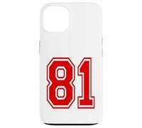 Carcasa para iPhone 13 Número 81 Red Sports Team Style
