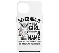 Carcasa para iPhone 13 Nunca Discutas con Una Chica Actitud Divertida Humor