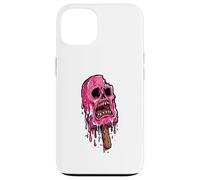 Carcasa para iPhone 13 Paleta de Calavera Rosa derretida Espeluznante Verano Halloween Espeluznante