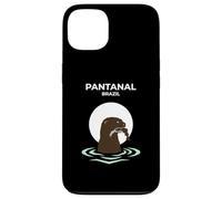 Carcasa para iPhone 13 Pantanal Brasil Nutria Gigante Atardecer Río