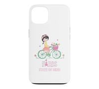 Carcasa para iPhone 13 París Mente Bicicleta Chica Torre Eiffel Estética Viaje Amor