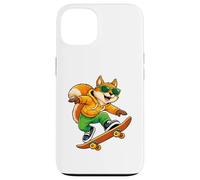 Carcasa para iPhone 13 Patineta Squirrel Riding Skateboard Skater Gráfico