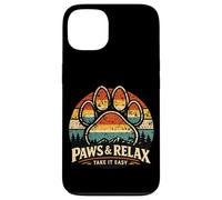 Carcasa para iPhone 13 Paws and Relax - Pata de Perro, diseño Vintage